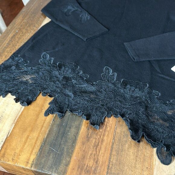 Chico’s Sz 1 Cashmere Lace pullover Sweater - Picture 3 of 12